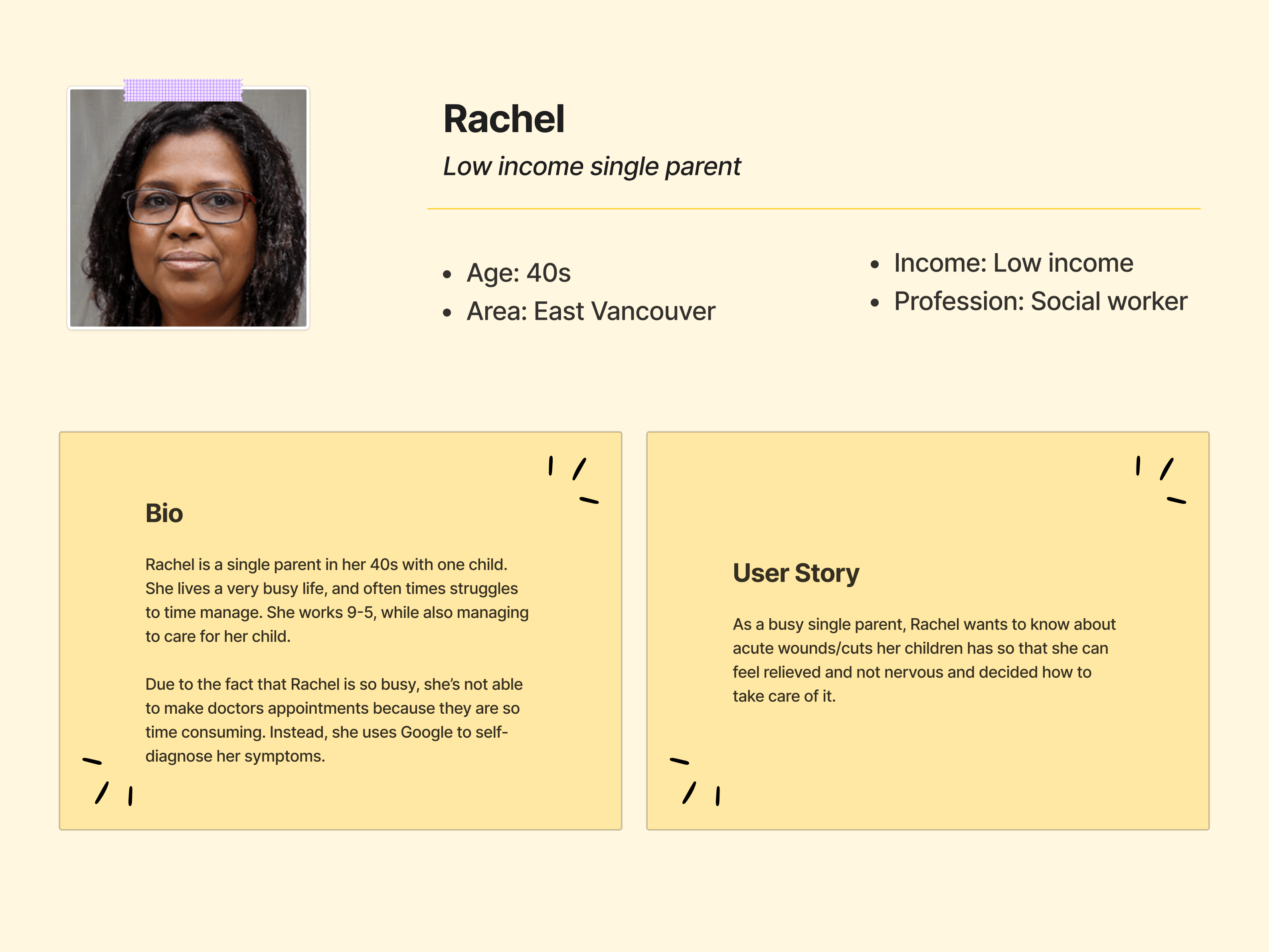 User Persona: Rachel